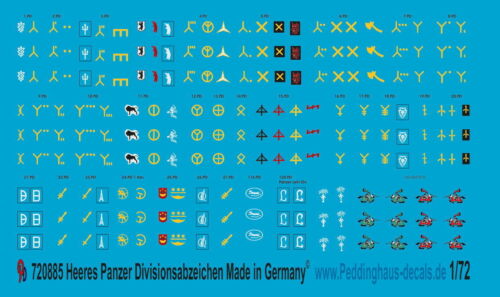 Peddinghaus  1/72 0885 Deutsche Panzerdivisionen Divisionszeichen 