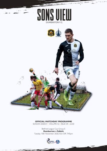 Season 2020-21 Dumbarton v Falkirk BetFred Cup Programme 