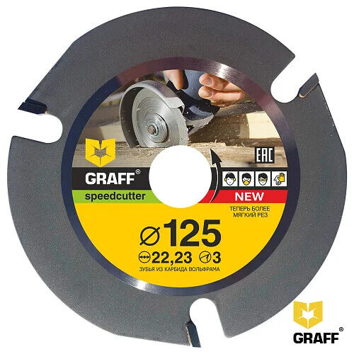 GRAFF Speedcutter 5-Inch Circular Saw Blade for Angle Grinder Disc for Wood 