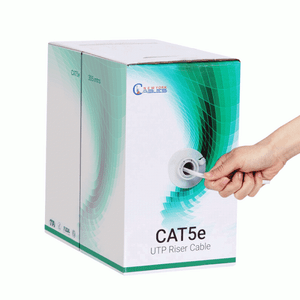 CAT5E Bulk 1000FT Cable Riser UTP Ethernet Solid 350Mhz 24AWG 4Pair White