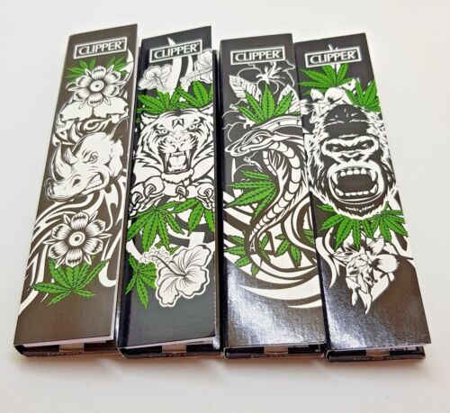 New 4 Booklets Clipper Rolling Papers 32 Leaves+Tips King Size Ultra Thin Paper 