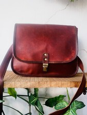 Femmes Raffiné Chèvre Cuir Bandoulière Neuf Messager Sacs à Main Marron Sac