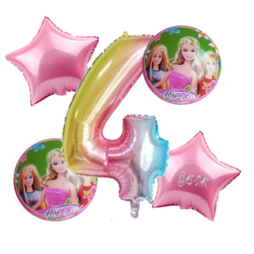 Barbie Ballon Mädchen Geburtstag Folienballon Zahl 1 2 3 4 5 6 7 8 9 Pink Ballon 