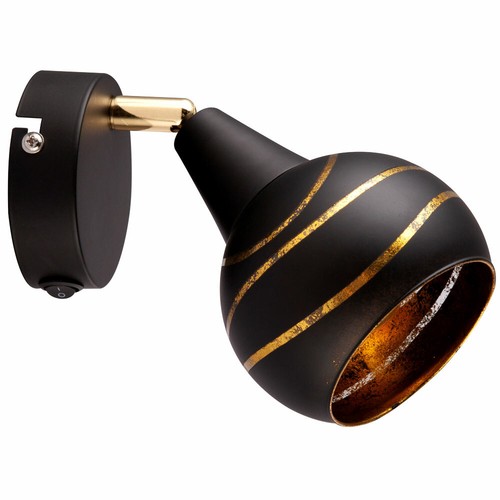 RGB LED Wand Leuchte Spot verstellbar DIMMER Fernbedienung Lampe schwarz gold