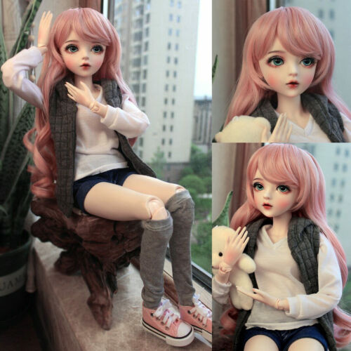 1//3 Ball Jointed BJD Doll Female Girl With Full Set Outfit Removable Eyes Wigs