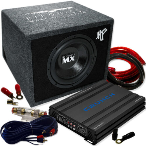 HIFONICS//Crunch hc-mx10r.4 25cm basspack-CAR HIFI BASS BOX Amplificateur set
