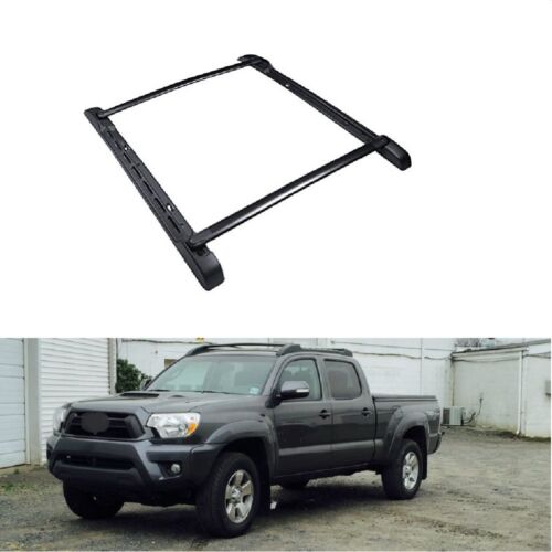 For 09-18 Toyota Tacoma Double Cab Stowaway Roof Rail /& Crossbars Rack BLK Set