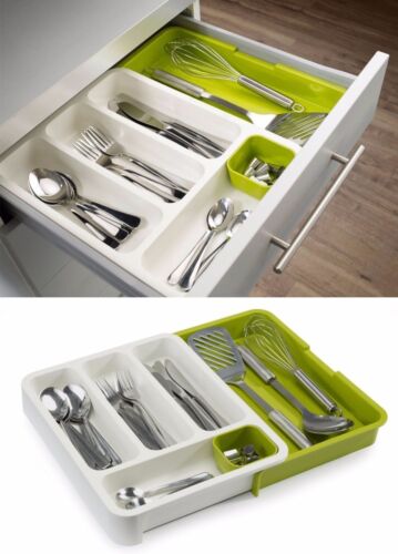 Joseph Expandable Cutlery Tray Kitchen Organizer Utensil Drawer Insert Green