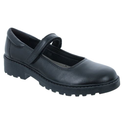 Geox Childrens Girls Casey J6420P Leather Mary Jane School Shoes Black 