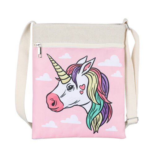 Unicorn Bag Printed Canvas Crossbody Bag Purse Bag for Girls Women Shoulder Bag 