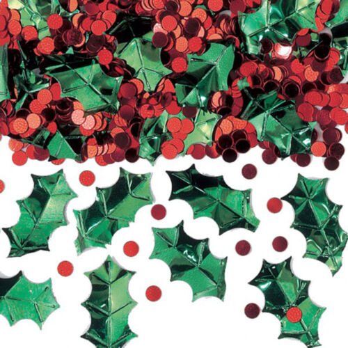 Holly /& baies rouges de noël table confettis paillette décorations de fête