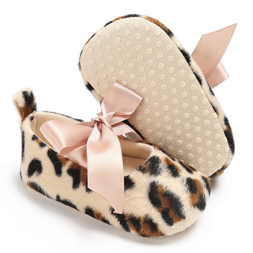 Newborn Baby Kids Girl Leopard Anti-slip Sneakers Prewalker Soft Crib Sole Shoes