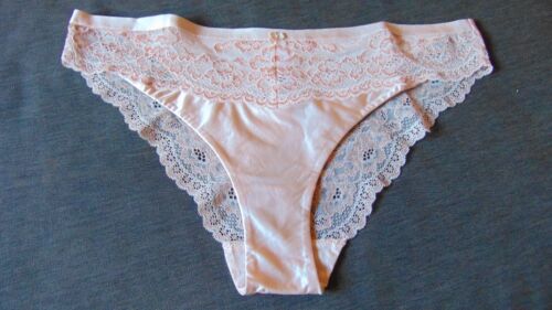 M/&S Brazilian Briefs /'Louisa/' Lace Trim 14 20 Pale Rose or Black Mix BNWT