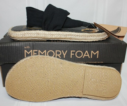 Nalho GANIKA Noir tapis de yoga Espadrilles Sandales en mousse à mémoire NEUF