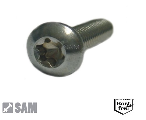 10 pcs m8x25 Linsenkopf iso7380 avec torx v2a uls
