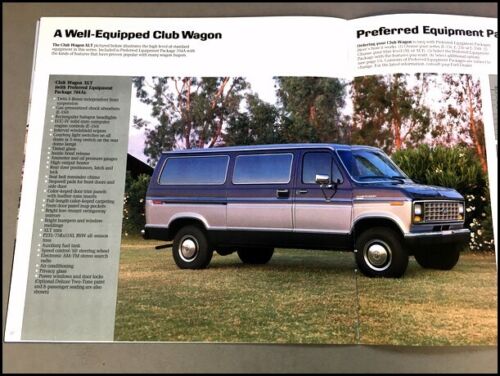 1986 Ford Club Wagon Van Original Sales Brochure Catalog