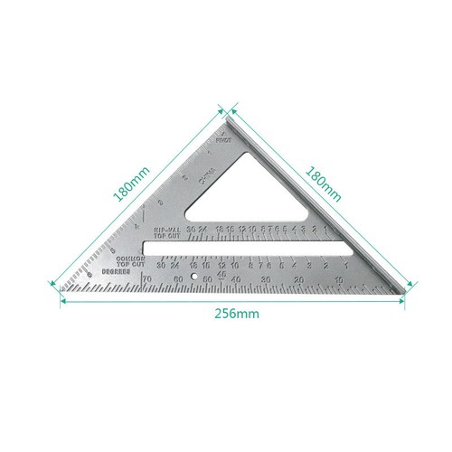 7Inch 90° Metric Ruler Aluminum Alloy Speed Square Roofing Triangle Protractor ^