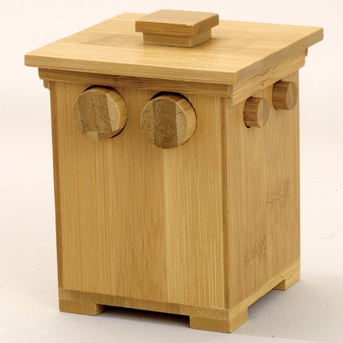 Wooden Bamboo Puzzle Box Money Holder Gift Box Brainteaser Bits and Pieces