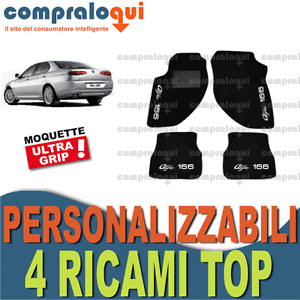 TAPPETI PER ALFA ROMEO 166 TAPPETINI AUTO SU MISURA 4 DECORI TOP RICAMATI