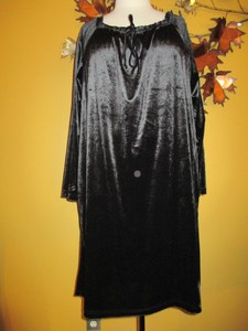 NWT-LANE-BRYANT-Black-Velour-Stretch-Dress-L-XL-1X