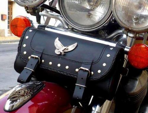 clous moto custom trike Sacoche sac trousse à outils de fourche en Cuir Aigle 