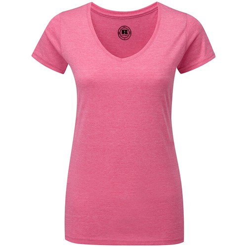 Russell Women/'s V Neck Short Sleeve T-Shirt Ladies Everyday Casual Tee Top New