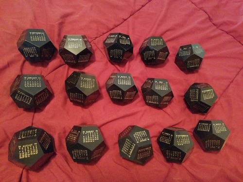 Vintage Calendar 12 Sided Geometric 1 1968 1970 71 72 73 74 75 76 77 ect