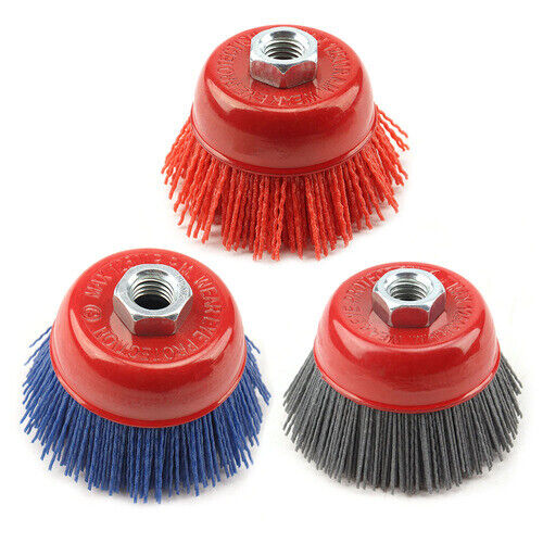 4/" Cup Nylon Abrasive Wire Brush Polishing Wheel For Angle Grinder Rotary Tool