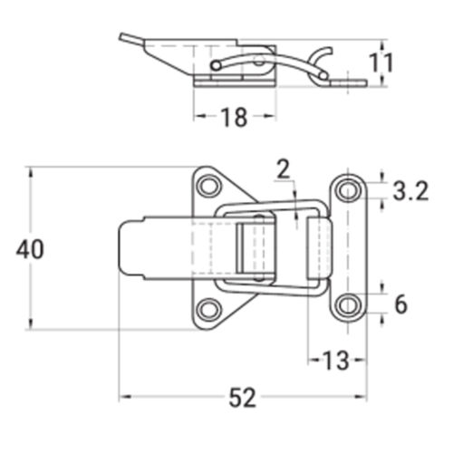 Spannverschluss Kistenverschluss Verschluss Edelstahl V2A 46 mm