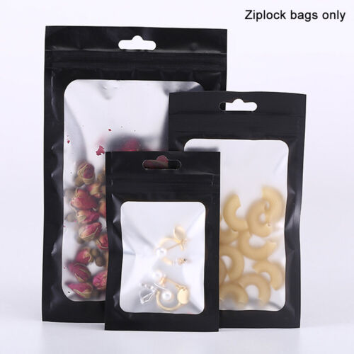 100pcs With Clear Window Reusable Zip Lock Self Sealing Storage Bag Home Kitchen 