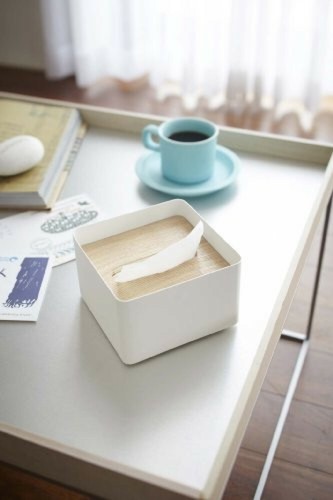 Yamazaki Tissue case 7732 With lid Rin S Natural Interior genuine from JAPAN NEW
