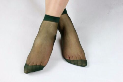 10pairs Women's Ultra Thin Ankle Socks Transparent Short Silk Stockings 