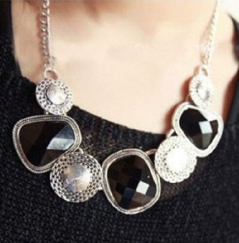 Fashion Jewellery Pendant Crystal Choker Chunky Statement Bib Chain Necklace