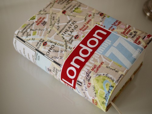 gebunde Bücher LONDON Stadtplan Buchhülle Umschlag Stoff Taschenbuch o