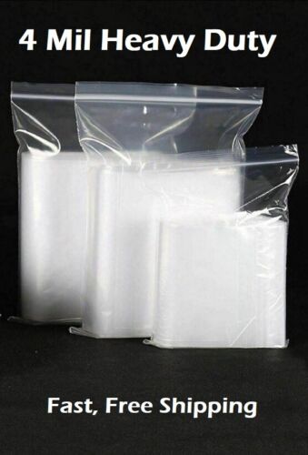Details about  / Clear Reclosable Zip Seal Bag Plastic 4 Mil Lock Bags Jewelry Zipper Baggie 4Mil