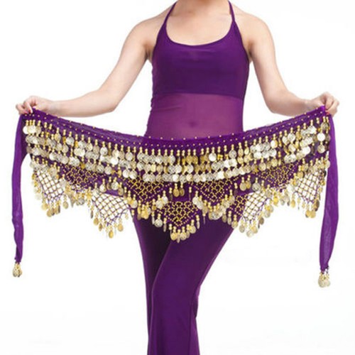 Professional 320 Silver Coins Belly Dance Dancing Hip Scarf Costume Belt FunnLVX