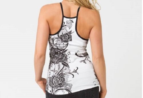 Metal Mulisha JANIS TANK Optic White Black Spaghetti Strap D Junior/'s Tank Top