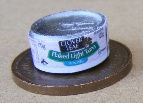 1:12 Scale Small Empty Tin Of Flaked Tuna Tumdee Dolls House Kitchen Accessory 
