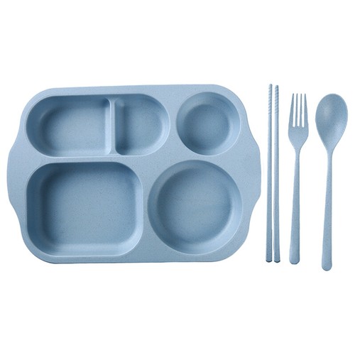 Children Tableware Baby Feeding Lunch Food Dishes Wheat Straw Plate Dinnerwar N7