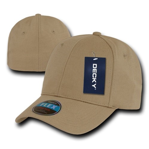 Khaki Plain Solid Blank Flex Baseball Fit Fitted Ball Cap Caps Hat Hats OSFA
