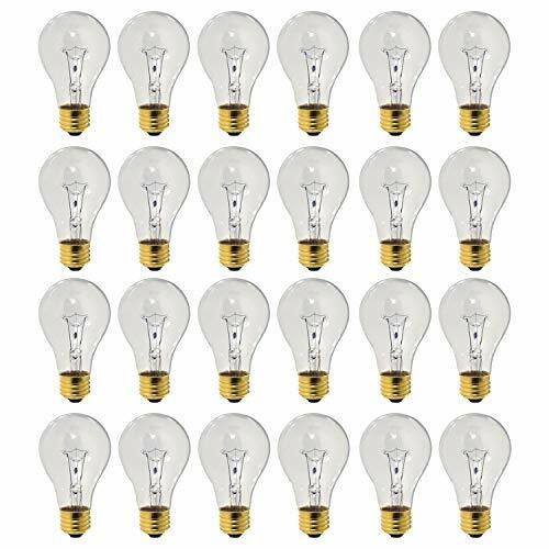 3000 Hour Incandescent E26 Bulb 24 Pack 40 Watt A19 Base 130 Volt Clear