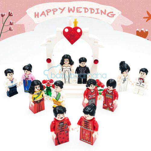 13pcs/set Girl&#039;s Dream Lovers&#039; wedding Stage Cute Bricks Models Figure MOC Toys