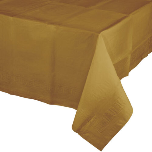 Gold Plastic Banquet Tablecloth 54" x 108" 