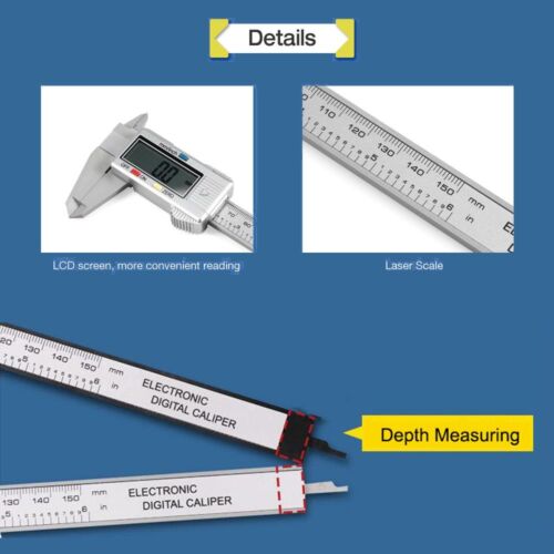 NEW 6'' 150 mm LCD Digital Caliper Vernier Micrometer Measure Survey Gauge Ruler 