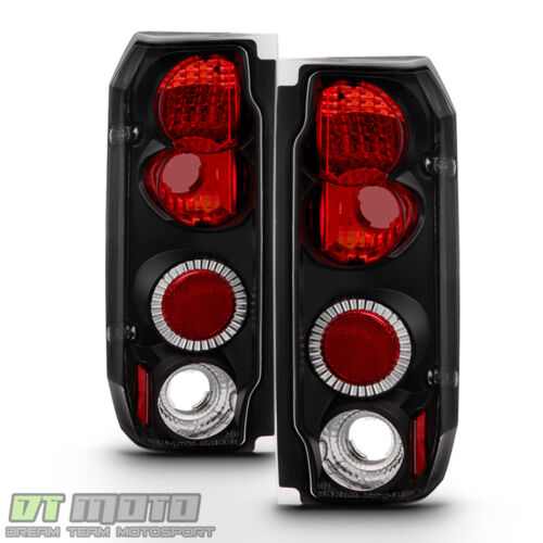 Black 1987-1996 Ford F150 F250 F350 Bronco Tail Lights Brake Lamps Left+Right