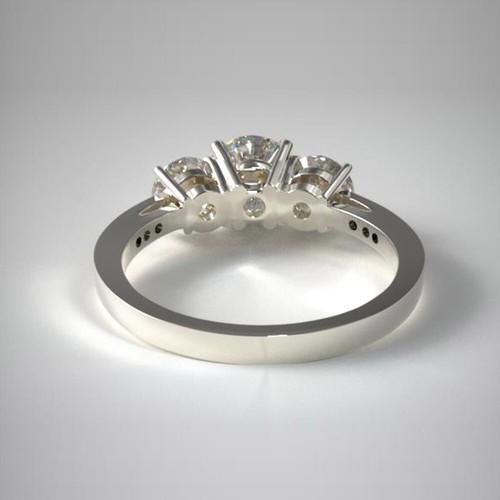 1.30 Carat D//VVS1 Round Diamond Engagement Rings White Gold Over Size 5 6 7 8 9