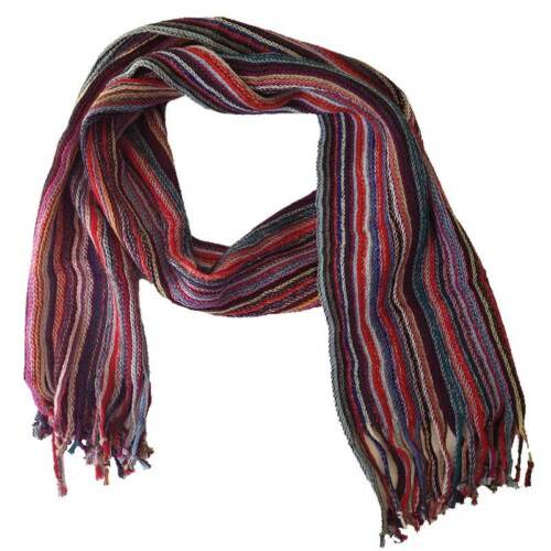 soft fairly traded from Ecuador Men/'s and Women/'s Winter Striped Long Scarf