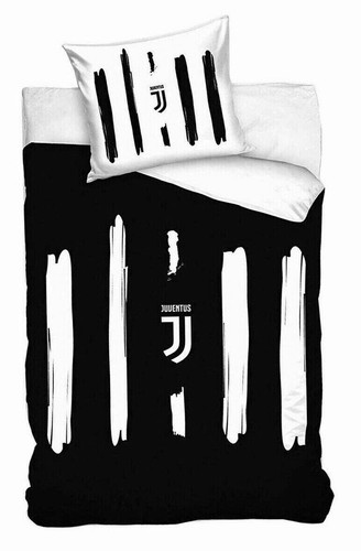Juventus Pennellato Set 2pezzi Letto Singolo Copripiumino 140x200cm,Federa Bianc