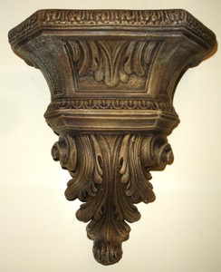 Classic-Greek-Wall-Planter-Bracket-Acanthus-Ornamental-Antique-Finish-Sconce