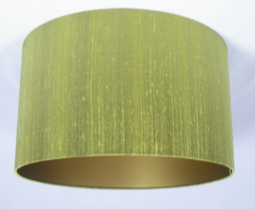 19" Lampshade Lime Green Silk with a Gold Lining 